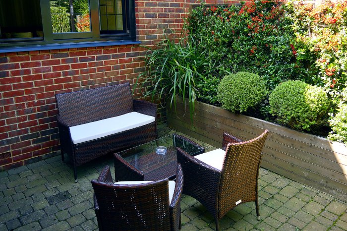 Private patio at large double room