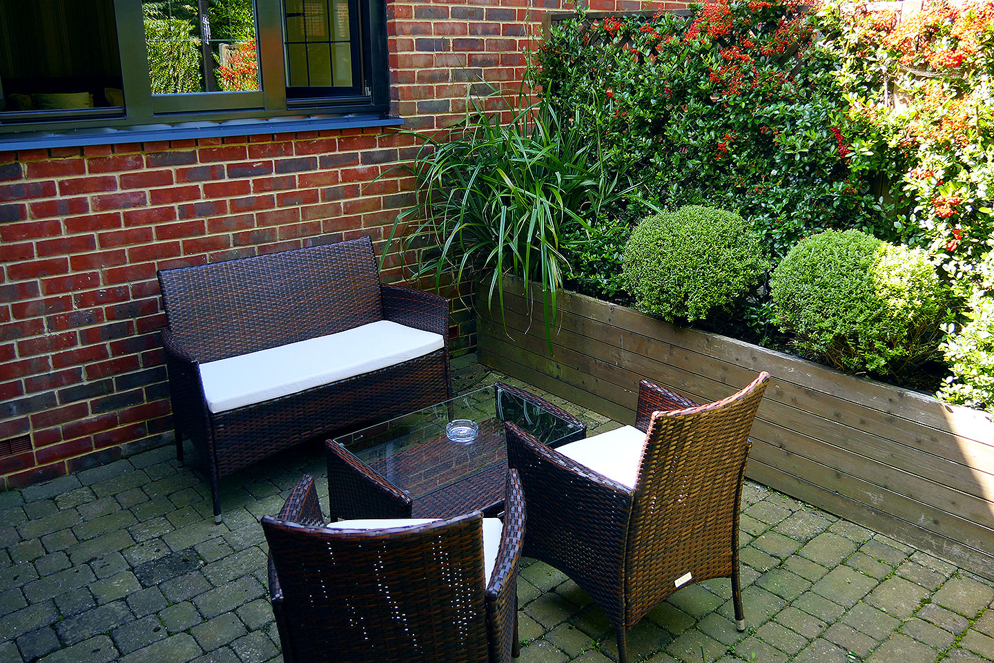 Private patio at large double room
